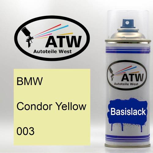 BMW, Condor Yellow, 003: 400ml Sprühdose, von ATW Autoteile West.